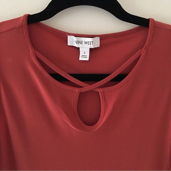 NINE WEST Rust Red Sleeveless Top | Size Small - Picture 2 of 5